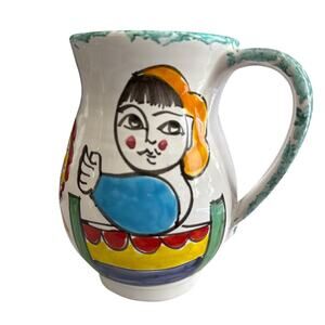 Giovanni Desmond Italian Hand Painted Primitive Art Sangria Jug